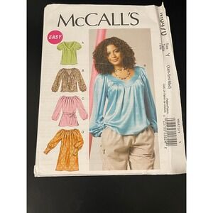 00204 - McCall's M6470 Sewing Pattern Misses' Easy Tops Tunic Blouse SZ Y XS-S-M